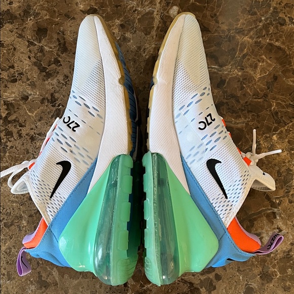 Nike Air Max 270 Nike 101 Athletic Shoes M8.5/W10 White/Safety Orange/Green Glow main image 8